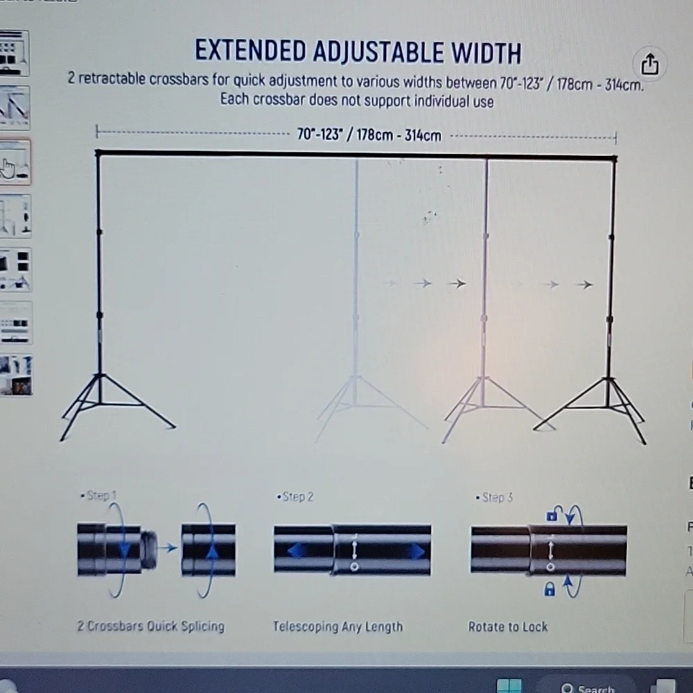 Neewer photo studio backdrop support system 10x7ft adjustable 2 carry bag New…
